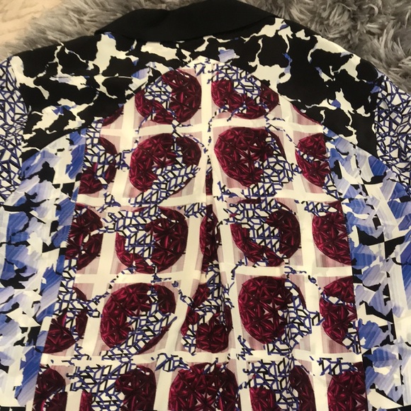 Peter Pilotto 💯 silk blouse- long sleeve, button up, multi-color- size 6 - Picture 6 of 7